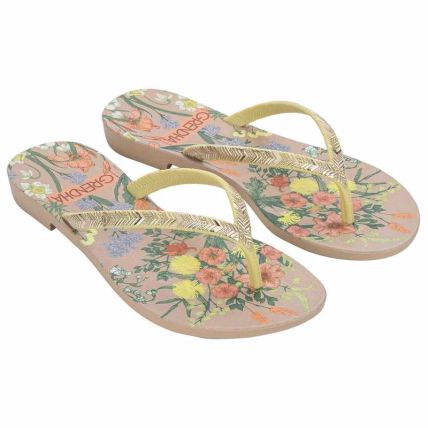 Rasteira Feminina Grendha Amor Em Flor - 19086 - Verde Abacate Bege - Atacado