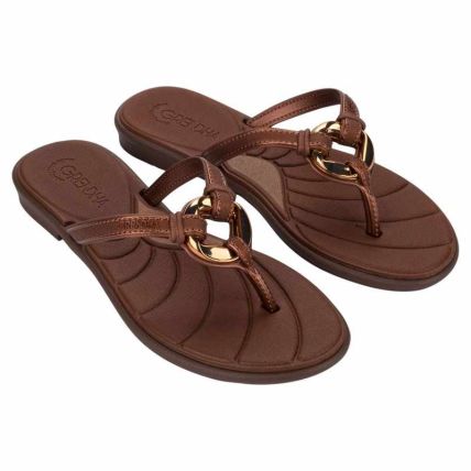Rasteira Feminina Grendha Mais Conforto Celeste - 19378 - Cobre/marrom Cacau - Atacado