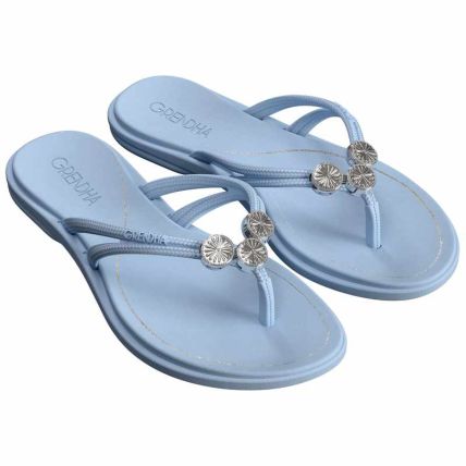 Rasteira Feminina Grendha Origens - 19373 - Azul Lua - Atacado