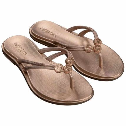 Rasteira Feminina Grendha Origens - 19373 - Rose Metalizado - Atacado