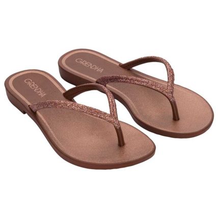 Rasteira Feminino Grendha Graciosa - 19454 - Marrom Licor/rose - Atacado