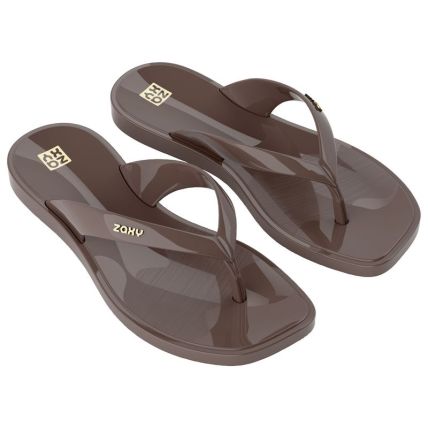 Rasteira Feminino Zaxy Jelly - 19547 - Marrom Urso - Atacado