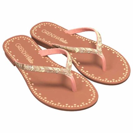 Rasteira Infantil Grendha Bela Ideal - 19484 - Rosa Iogurte/ Bege Amendoa - Atacado