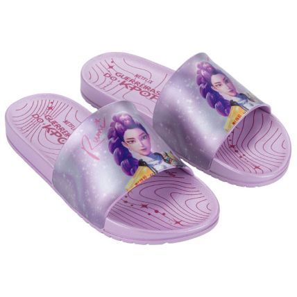 Chinelo Slide Infantil Guerreira Do K - 23480 - Lilas/rosa - Atacado