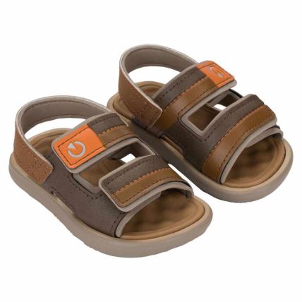 Sandalia Baby Cartago Mini Iii - 12461 - Bege/marrom/laranja - Atacado