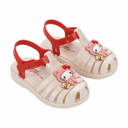Sandalia Baby Hello Kitty Duo - 23479 - Bege/vermelho - Atacado