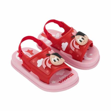 Sandalia Baby Ipanema Turma Da Monica Cute - 27522 - Rosa/vermelho - Atacado