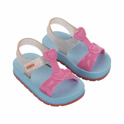 Sandalia Baby Zaxynina Heart - 19363 - Rosa Sorvete - Atacado
