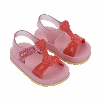 Sandalia Baby Zaxynina Heart - 19363 - Vermelho Acerola - Atacado