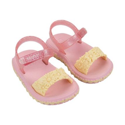Sandalia Baby Zaxynina Picnic - 19470 - Amarelo Manteiga/rosa - Atacado