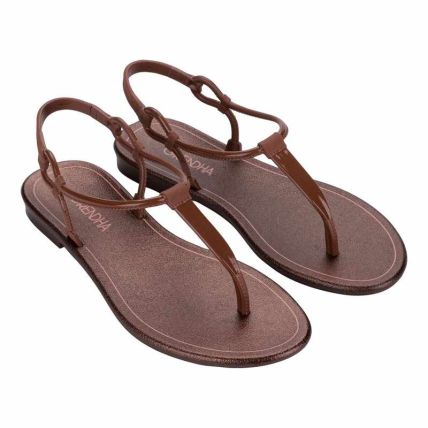 Sandalia Feminina Grendha Cintilante - 19405 - Marrom Cacau Escuro - Atacado