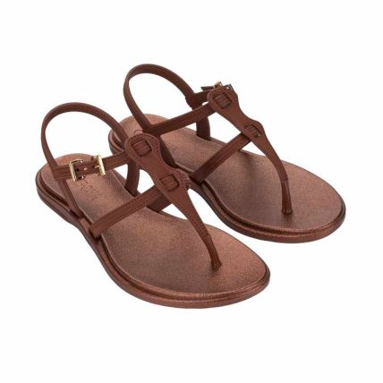 Sandalia Feminina Grendha Lumina - 19395 - Marrom Cacau Cobre - Atacado