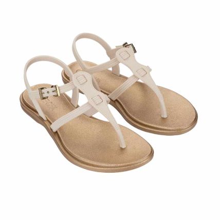 Sandalia Feminina Grendha Lumina - 19395 - Off White Mr Metalizado - Atacado