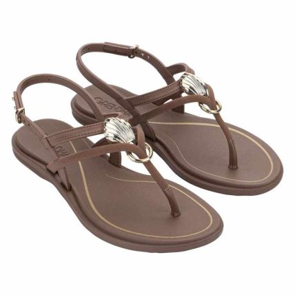 Sandalia Feminina Grendha Mare - 19376 - Marrom Urso - Atacado