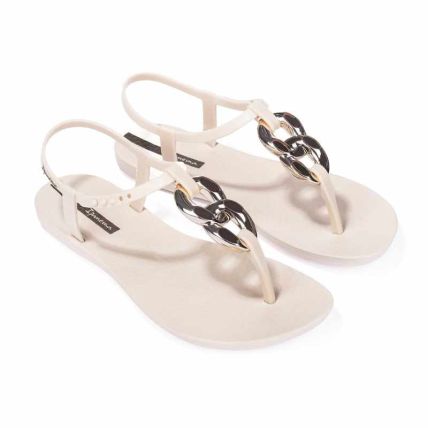 Sandalia Feminina Ipanema Class Connect Ii - 83701 - Bege/bege/ouro Branco - Atacado