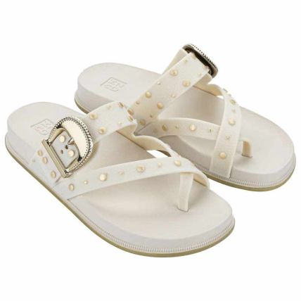 Sandalia Feminina Zaxy Mood - 19359 - Off White Claro - Atacado
