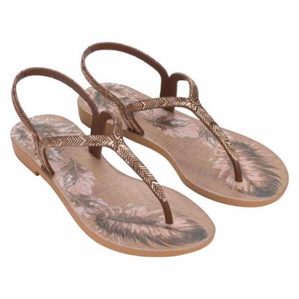 Sandalia Feminino Grendha Amor Em Flor - 19228 - Marrom Cacau Make - Atacado