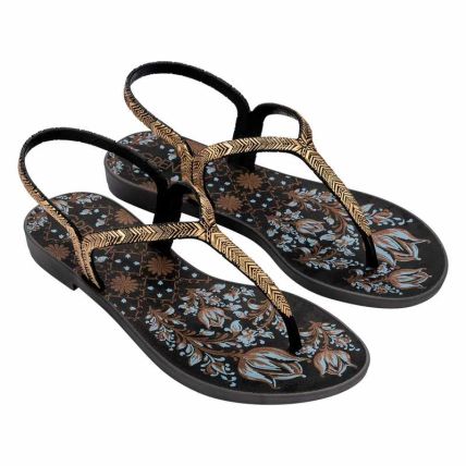 Sandalia Feminino Grendha Amor Em Flor - 19228 - Preto - Atacado