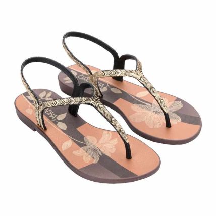 Sandalia Feminino Grendha Amor Em Flor - 19228 - Preto/flor - Atacado