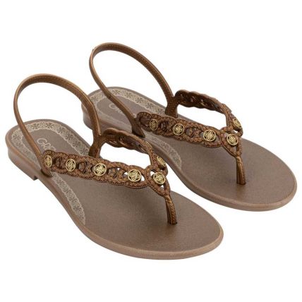 Sandalia Feminino Grendha Energia - 19453 - Bronze Cacau - Atacado