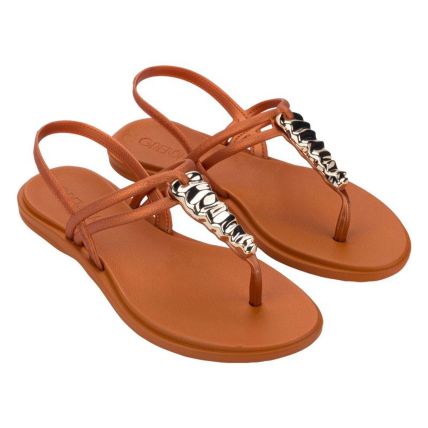 Sandalia Feminino Grendha Reluzencia - 19452 - Ocre Metalizado - Atacado