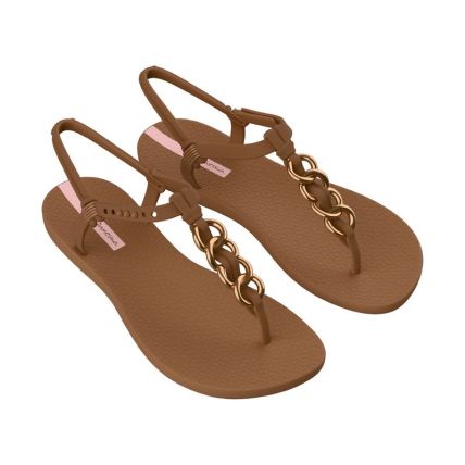 Sandalia Feminino Ipanema Class Model - 27685 - Marrom/ouro/rosa - Atacado