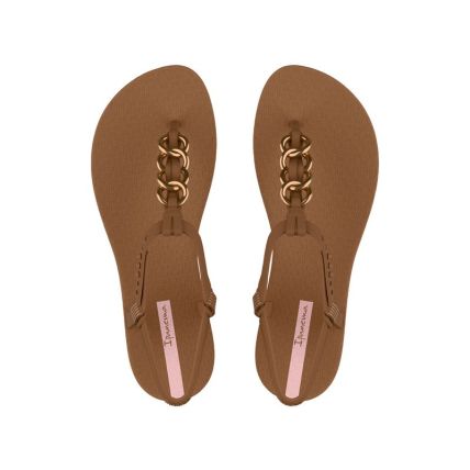 Sandalia Feminino Ipanema Class Model - 27685 - Marrom/ouro/rosa - Atacado
