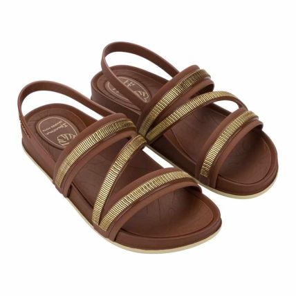 Sandalia Feminino Ipanema Shine - 27572 - Marrom Licor/manteiga - Atacado
