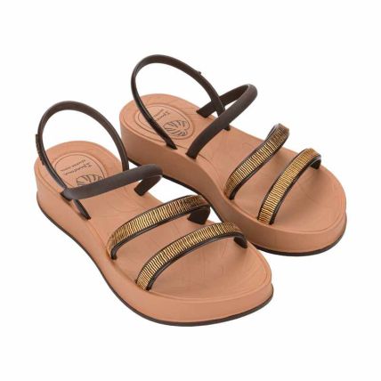 Sandalia Feminino Ipanema Shine Up - 27574 - Marrom Tend/marrom - Atacado