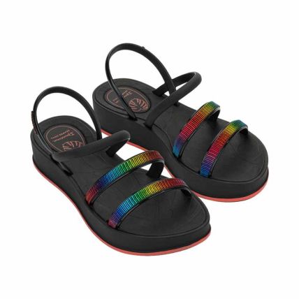 Sandalia Feminino Ipanema Shine Up - 27574 - Preto/rosa - Atacado