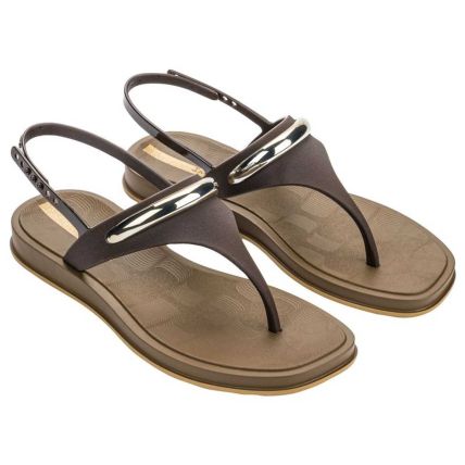 Sandalia Feminino Ipanema Trend Metal - 27592 - Marrom/marrom/ouro - Atacado