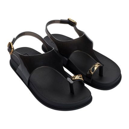Sandalia Feminino Zaxy Buzz - 19502 - Preto Transparente - Atacado