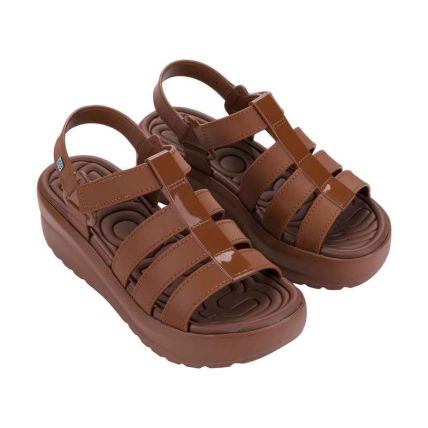 Sandalia Feminino Zaxy Conectada Up - 19409 - Marrom Cacau - Atacado