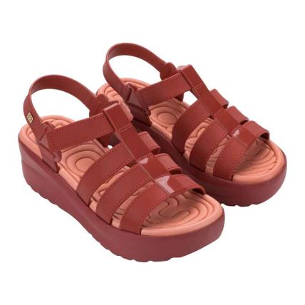 Sandalia Feminino Zaxy Conectada Up - 19409 - Vermelho Oxidado - Atacado