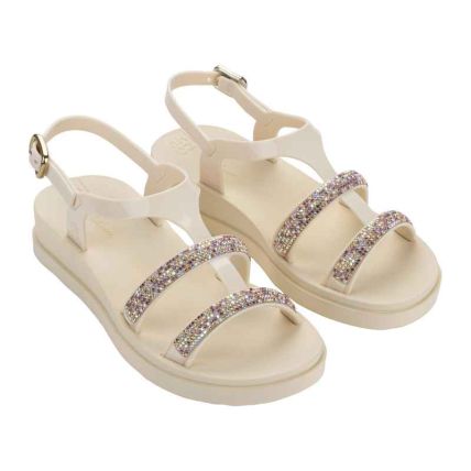 Sandalia Feminino Zaxy Glam New - 19438 - Off White Medio - Atacado