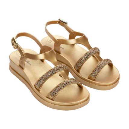 Sandalia Feminino Zaxy Glam New - 19438 - Ouro Rico - Atacado