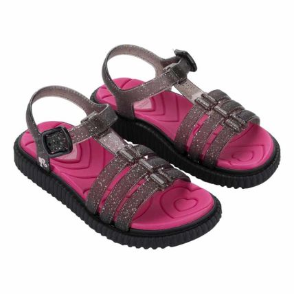 Sandalia Infantil Barbie Single Plus - 23563 - Preto/rosa - Atacado