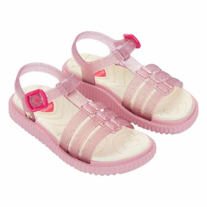 Sandalia Infantil Barbie Single Plus - 23563 - Rosa/bege - Atacado