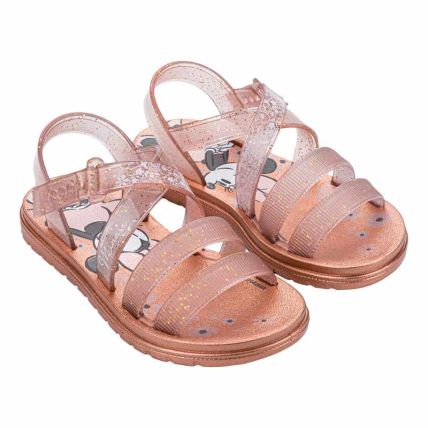Sandalia Infantil Disney Sweet - 23504 - Rosa Metalizado/glitter - Atacado