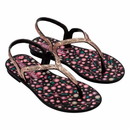 Sandalia Infantil Grendha Bela Amor Em Flor - 19334 - Preto - Atacado