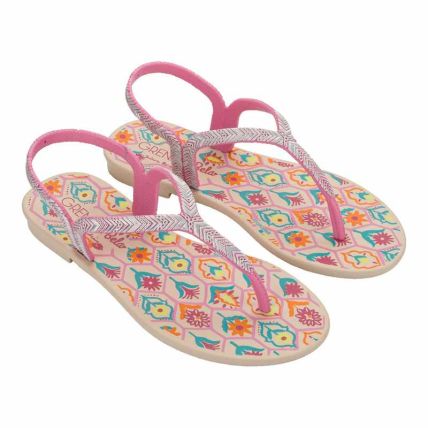 Sandalia Infantil Grendha Bela Amor Em Flor - 19334 - Rosa Sorvete/off White - Atacado