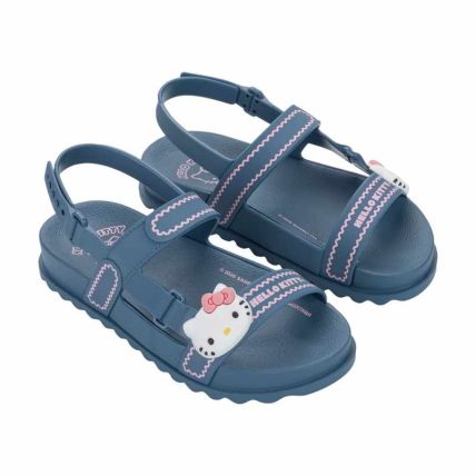 Sandalia Infantil Hello Kitty New Style Flat - 23432 - Azul/azul/rosa - Atacado