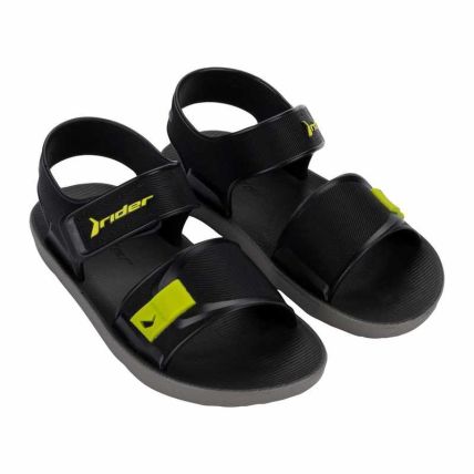 Sandalia Infantil Rider Kick Papete - 12354 - Cinza/preto/verde - Atacado