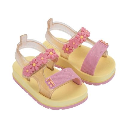 Sandalia Baby Zaxynina Bloom - 19348 - Amarelo Abacaxi Glitter - Atacado