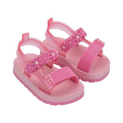 Sandalia Baby Zaxynina Bloom - 19348 - Rosa Chiclete Glitter - Atacado