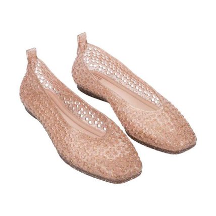 Sapatilha Feminino Zaxy Mesh - 83999 - Nude Medio Glitter - Atacado