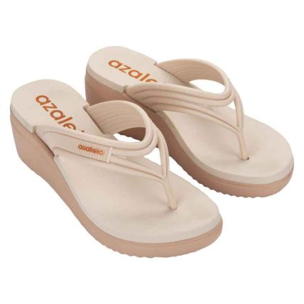 Tamanco Feminino Azaleia Emy - 19423 - Off White/bege - Atacado