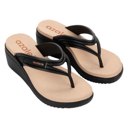 Tamanco Feminino Azaleia Emy - 19423 - Preto/bege - Atacado