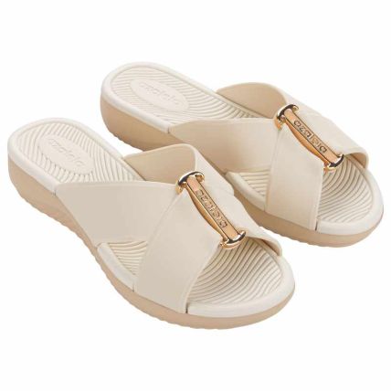 Tamanco Feminino Azaleia Fer - 19421 - Off White Medio/bege - Atacado