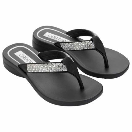 Tamanco Feminino Grendha Cristalina - 19403 - Preto - Atacado